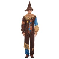 Dwieey Scarecrow Halloween Costume – Classic Rustic Farmer Outfit with Hat, Perfect for Halloween & Masquerade Parties