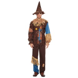 Dwieey Scarecrow Halloween Costume – Classic Rustic Farmer Outfit with Hat, Perfect for Halloween & Masquerade Parties